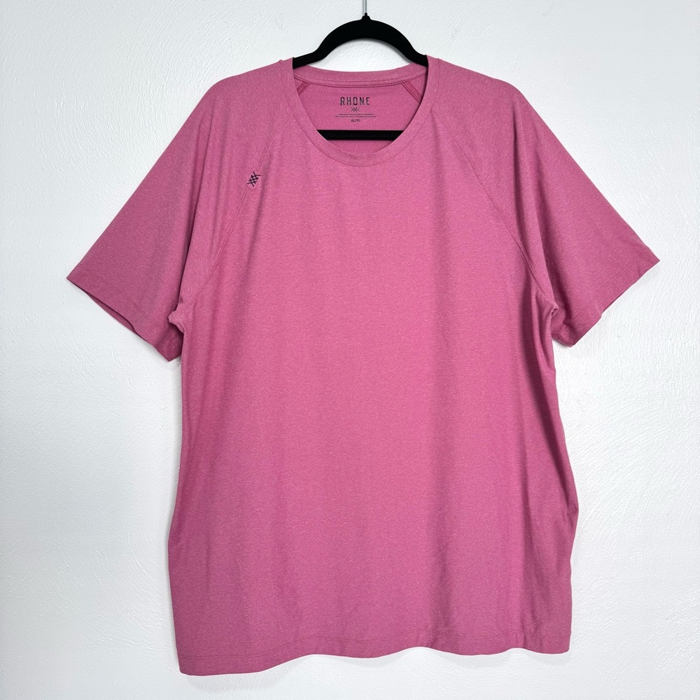 Rhone Reign Tee Shirt Men’s XL Pink Performance‎ Activewear Workout Training Gym